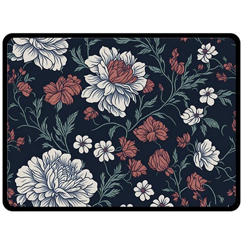Flower Pattern Two Sides Fleece Blanket (Large) from ArtsNow.com 80 x60  Blanket Front