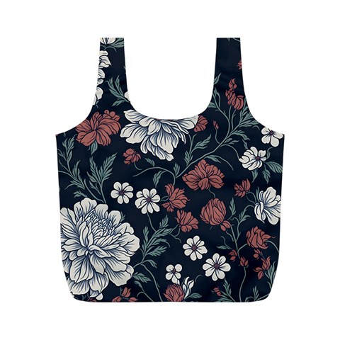 Flower Pattern Full Print Recycle Bag (M) from ArtsNow.com Front