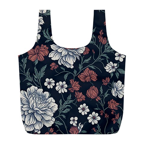Flower Pattern Full Print Recycle Bag (L) from ArtsNow.com Front