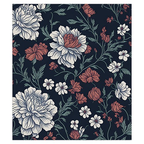 Flower Pattern Drawstring Pouch (Small) from ArtsNow.com Front