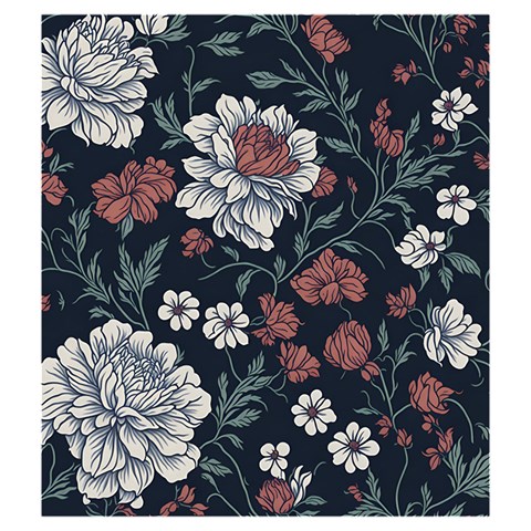 Flower Pattern Drawstring Pouch (Medium) from ArtsNow.com Back
