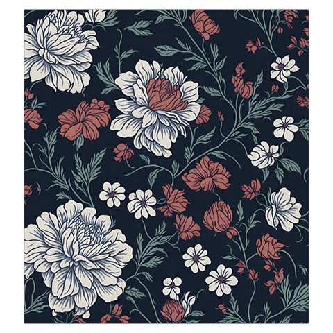 Flower Pattern Drawstring Pouch (Large) from ArtsNow.com Back