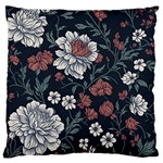 Flower Pattern Large Premium Plush Fleece Cushion Case (Two Sides)