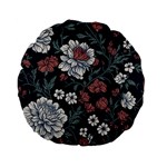 Flower Pattern Standard 15  Premium Flano Round Cushions