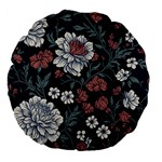 Flower Pattern Large 18  Premium Flano Round Cushions