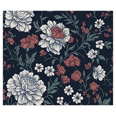 Flower Pattern Zipper Large Tote Bag from ArtsNow.com Back