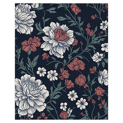 Flower Pattern Drawstring Pouch (XL) from ArtsNow.com Front