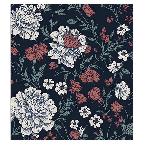 Flower Pattern Drawstring Pouch (2XL) from ArtsNow.com Front