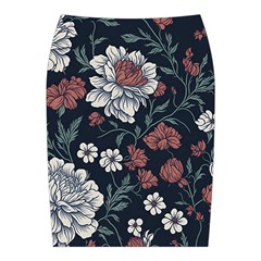 Flower Pattern Midi Wrap Pencil Skirt from ArtsNow.com Back