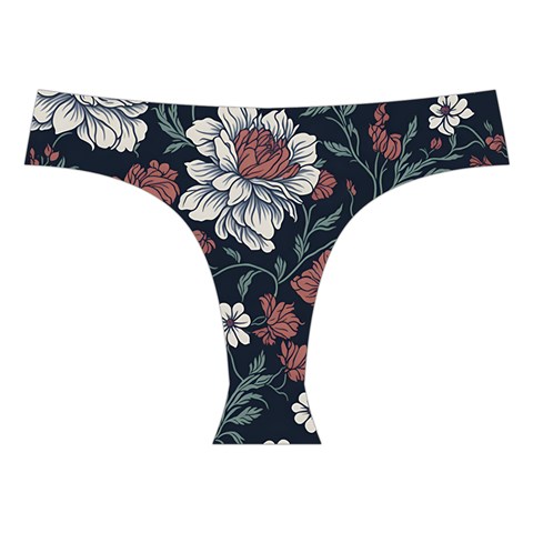 Flower Pattern Cross Back Hipster Bikini Set from ArtsNow.com Front Under