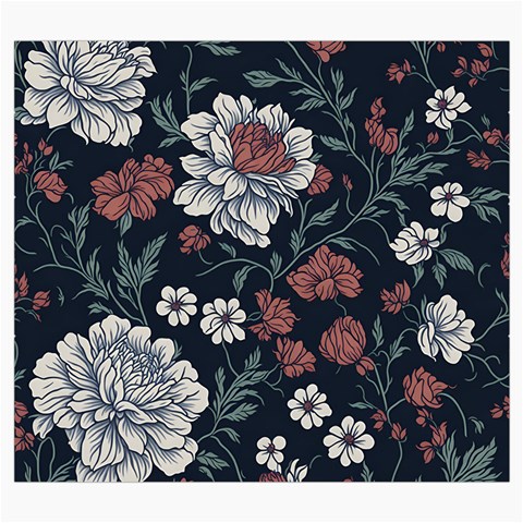 Flower Pattern Roll Up Canvas Pencil Holder (S) from ArtsNow.com Front