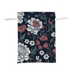 Flower Pattern Lightweight Drawstring Pouch (L)