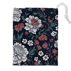 Flower Pattern Drawstring Pouch (5XL) from ArtsNow.com Front