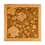 Flower Pattern Wood Photo Frame Cube