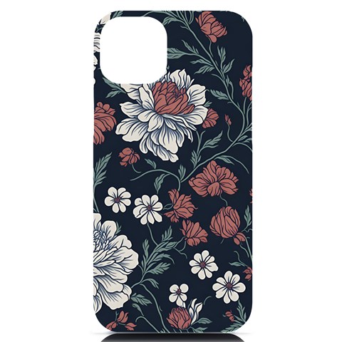 Flower Pattern iPhone 14 Plus Black UV Print Case from ArtsNow.com Front