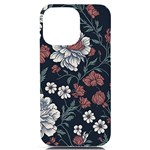 Flower Pattern iPhone 14 Pro Max Black UV Print Case