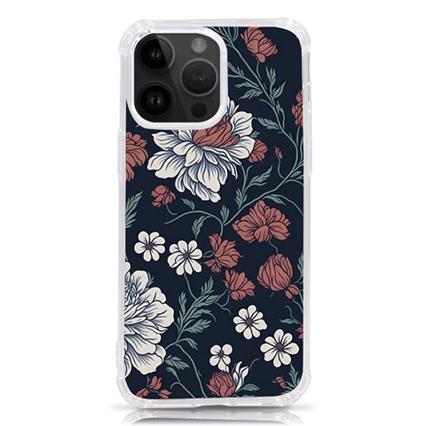 Flower Pattern iPhone 14 Pro Max TPU UV Print Case from ArtsNow.com Front