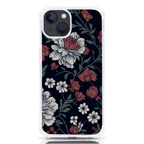 Flower Pattern iPhone 13 TPU UV Print Case from ArtsNow.com Front