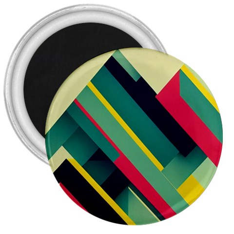 Abstract Geometric Design Pattern 3  Magnets from ArtsNow.com Front