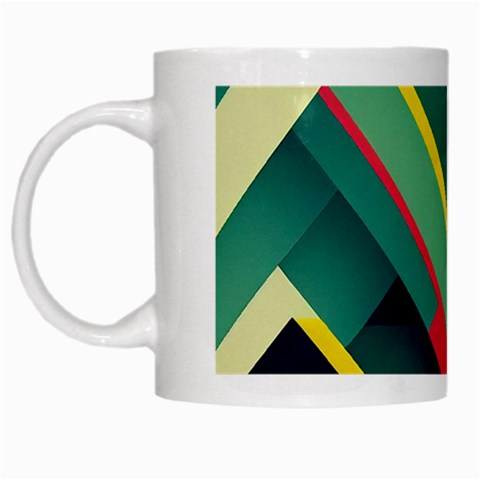 Abstract Geometric Design Pattern White Mug from ArtsNow.com Left