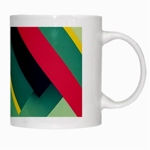 Abstract Geometric Design Pattern White Mug from ArtsNow.com Right