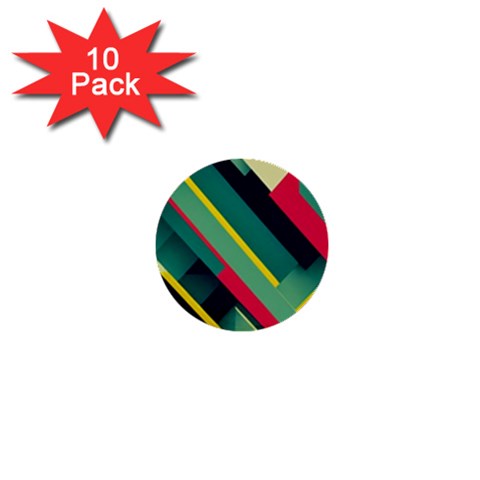 Abstract Geometric Design Pattern 1  Mini Buttons (10 pack)  from ArtsNow.com Front