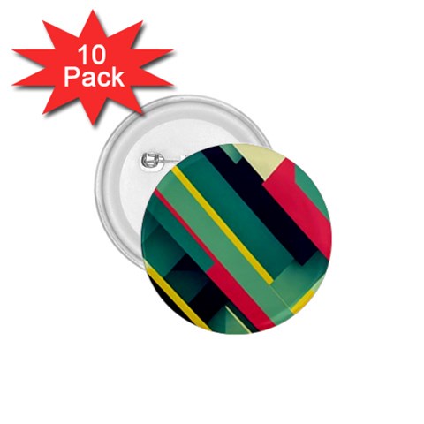 Abstract Geometric Design Pattern 1.75  Buttons (10 pack) from ArtsNow.com Front