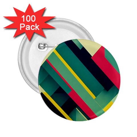 Abstract Geometric Design Pattern 2.25  Buttons (100 pack)  from ArtsNow.com Front