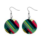 Abstract Geometric Design Pattern Mini Button Earrings