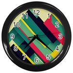 Abstract Geometric Design Pattern Wall Clock (Black)