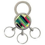 Abstract Geometric Design Pattern 3-Ring Key Chain