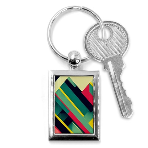 Abstract Geometric Design Pattern Key Chain (Rectangle) from ArtsNow.com Front