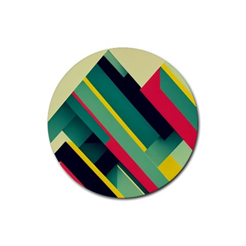 Abstract Geometric Design Pattern Rubber Round Coaster (4 pack) from ArtsNow.com Front