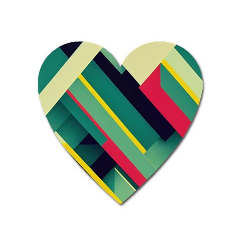 Abstract Geometric Design Pattern Heart Magnet from ArtsNow.com Front