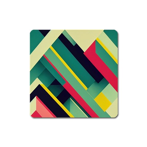 Abstract Geometric Design Pattern Square Magnet from ArtsNow.com Front