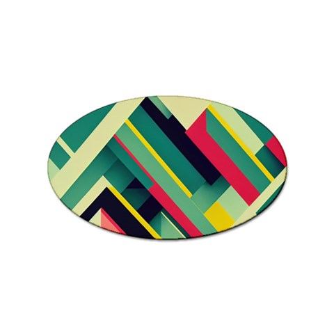 Abstract Geometric Design Pattern Sticker Oval (10 pack) from ArtsNow.com Front
