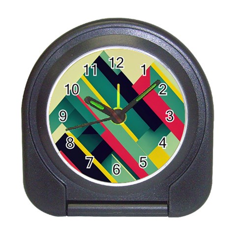Abstract Geometric Design Pattern Travel Alarm Clock from ArtsNow.com Front