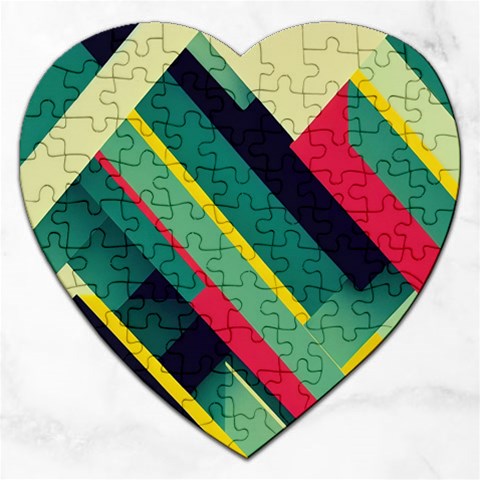 Abstract Geometric Design Pattern Jigsaw Puzzle (Heart) from ArtsNow.com Front