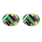 Abstract Geometric Design Pattern Cufflinks (Oval)