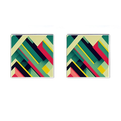 Abstract Geometric Design Pattern Cufflinks (Square) from ArtsNow.com Front(Pair)