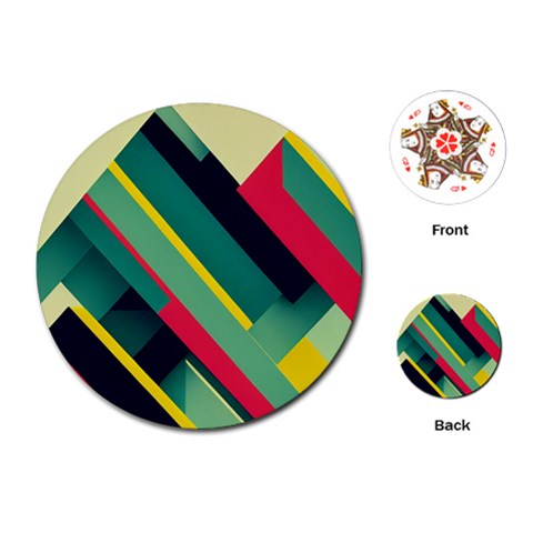 Abstract Geometric Design Pattern Playing Cards Single Design (Round) from ArtsNow.com Front