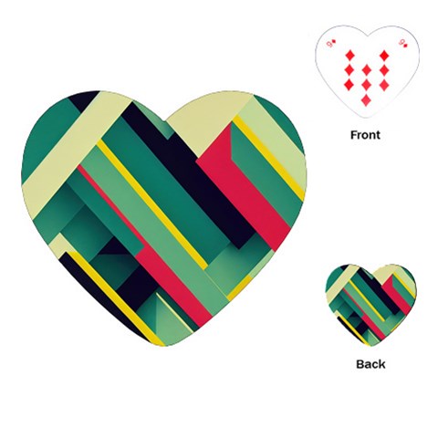 Abstract Geometric Design Pattern Playing Cards Single Design (Heart) from ArtsNow.com Front