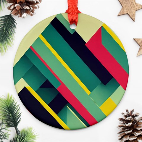 Abstract Geometric Design Pattern Round Ornament (Two Sides) from ArtsNow.com Front