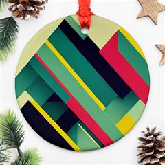 Abstract Geometric Design Pattern Round Ornament (Two Sides) from ArtsNow.com Front