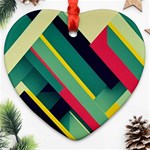 Abstract Geometric Design Pattern Heart Ornament (Two Sides)