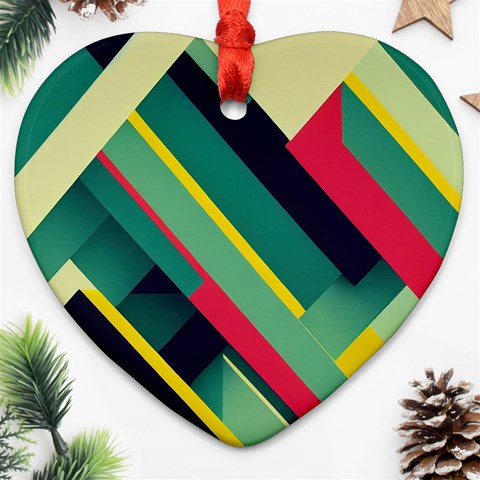 Abstract Geometric Design Pattern Heart Ornament (Two Sides) from ArtsNow.com Back