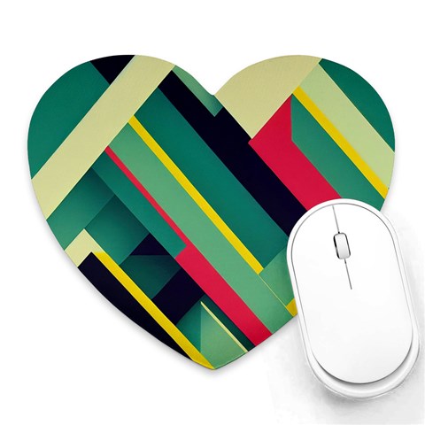 Abstract Geometric Design Pattern Heart Mousepad from ArtsNow.com Front