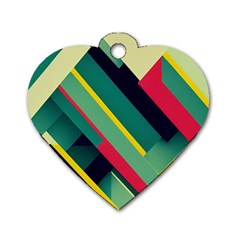 Abstract Geometric Design Pattern Dog Tag Heart (Two Sides) from ArtsNow.com Back