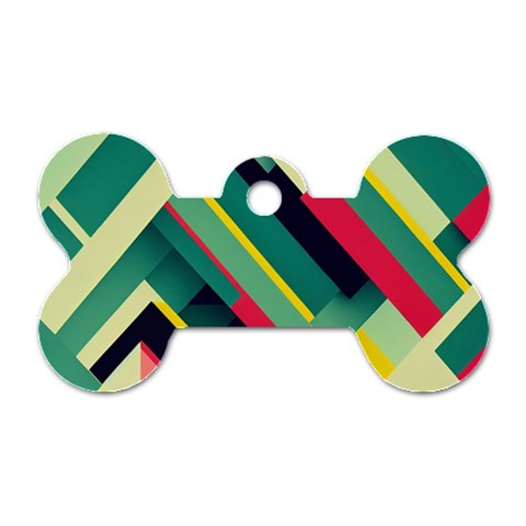 Abstract Geometric Design Pattern Dog Tag Bone (One Side) from ArtsNow.com Front