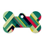 Abstract Geometric Design Pattern Dog Tag Bone (One Side)